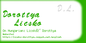 dorottya licsko business card